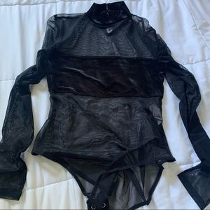 velvet mesh bodysuit